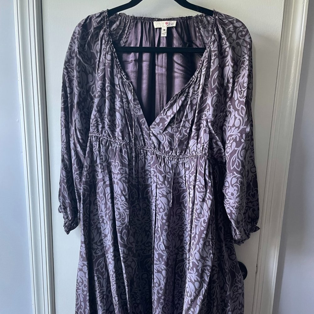 Purple Silk Long Sleeve Joie Dress